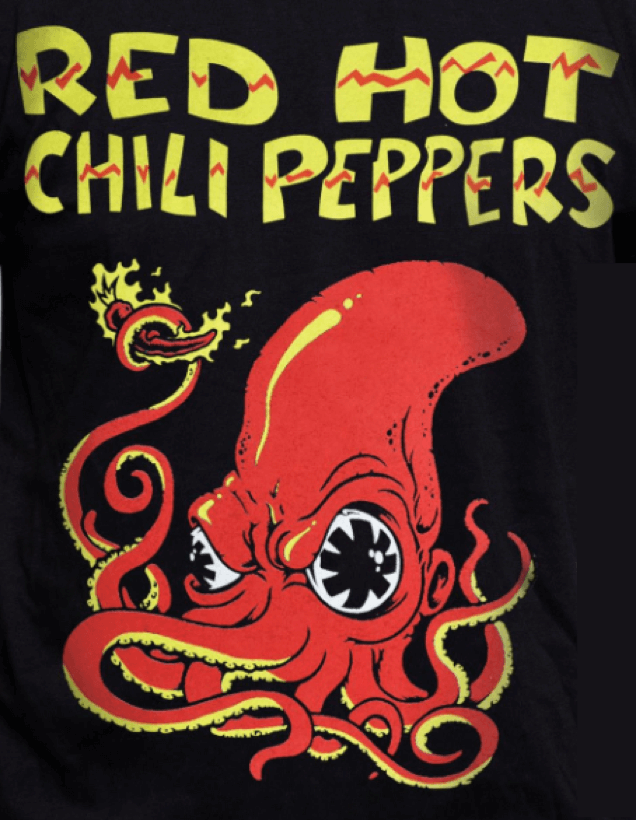 Red Hot Chili Peppers - Fire Squid T-Shirt Logo